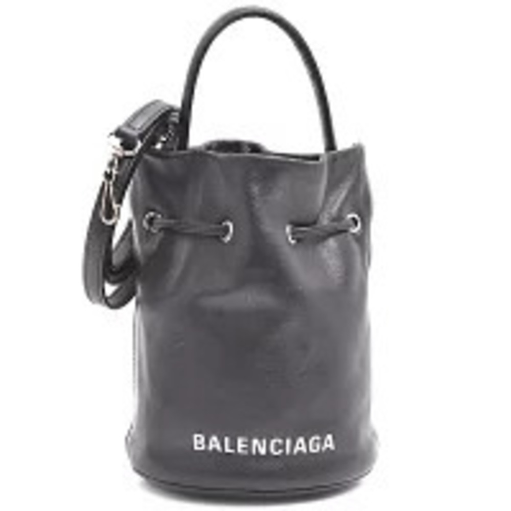 Balenciaga Drawstring Bucket Bag XS Handbag Shoulder Leather Black